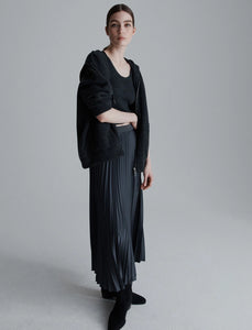 Marella Pontiac Pleated Skirt in Dark Grey