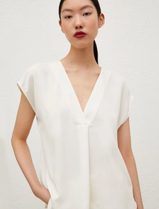 Marella Brina Satin Blouse in Wool White