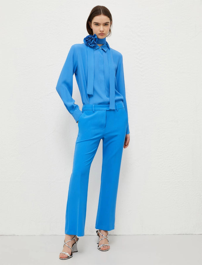 Marella Flared Blue Trousers in Blue