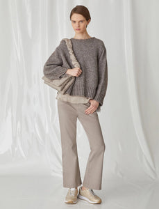 Marella Flared Jeans in Taupe