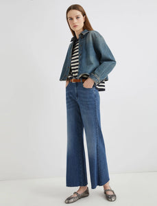 Marella Wide-Leg Crop Jeans in Blue