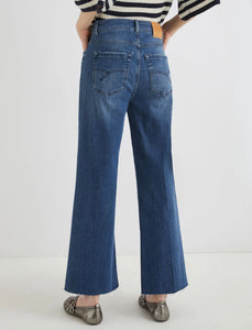 Marella Wide-Leg Crop Jeans in Blue