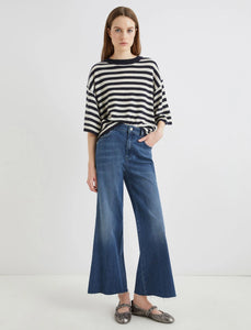 Marella Wide-Leg Crop Jeans in Blue