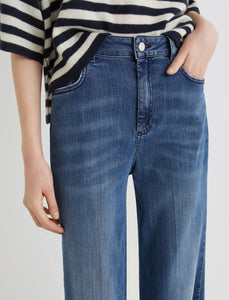 Marella Wide-Leg Crop Jeans in Blue