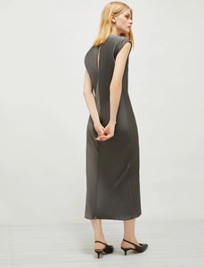 Marella Dina Satin Dress in Slate Grey