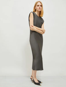 Marella Dina Satin Dress in Slate Grey