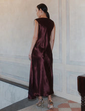 Load image into Gallery viewer, Marella Lightweight Satin Dress in Bordeaux
