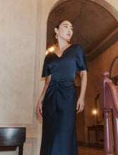 Load image into Gallery viewer, Marella Light Weight Satin Dress in Navy
