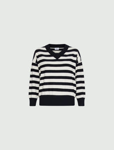 Marella Soldino Striped Sweater in White/Navy