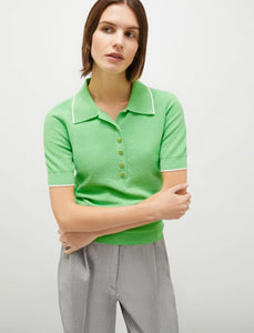 Marella Distel Short-Sleeve Sweater in Green