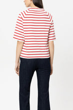 Load image into Gallery viewer, Luisa Cerano Striped Shirt with Button Detail in Red
