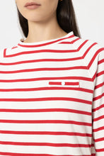 Load image into Gallery viewer, Luisa Cerano Striped Shirt with Button Detail in Red
