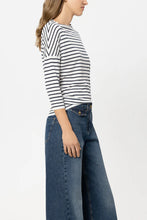 Load image into Gallery viewer, Luisa Cerano Striped Shirt with Ribbed Detail in Navy
