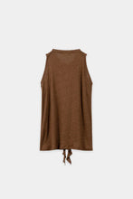 Load image into Gallery viewer, Luisa Cerano Linen Halter Neck Shirt in Dark Terracotta
