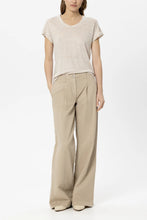Load image into Gallery viewer, Luisa Cerano Linen Striped T-Shirt in Sand/Milk
