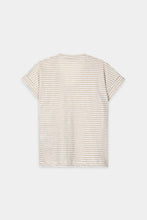 Load image into Gallery viewer, Luisa Cerano Linen Striped T-Shirt in Sand/Milk
