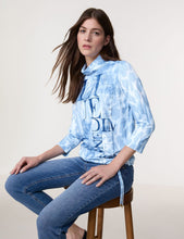 Load image into Gallery viewer, GERRY WEBER 3/4-Sleeve Jumper in Blue/Off-White
