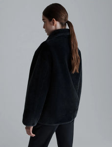 Marella Fresa Faux-Fur Jacket in Dark Grey