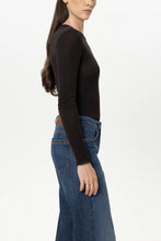 Load image into Gallery viewer, Luisa Cerano Ribbed Crew-Neck Shirt in Truffle
