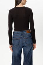 Load image into Gallery viewer, Luisa Cerano Ribbed Crew-Neck Shirt in Truffle
