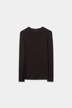 Load image into Gallery viewer, Luisa Cerano Ribbed Crew-Neck Shirt in Truffle
