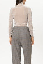 Load image into Gallery viewer, Luisa Cerano Velvet Turtleneck Shirt in Pearl
