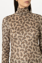 Load image into Gallery viewer, Luisa Cerano Printed Turtleneck Shirt in Soft Caramel
