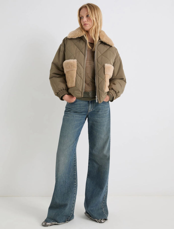 Marella Senior Quilted Jacket in Khaki