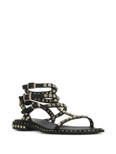 Load image into Gallery viewer, Ash Play Tonal-Studded Flat Sandal in Black
