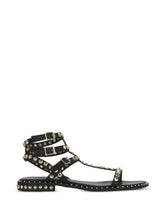 Load image into Gallery viewer, Ash Play Tonal-Studded Flat Sandal in Black
