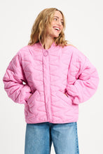 Load image into Gallery viewer, Pom Quilted Cheering Pink Jacket
