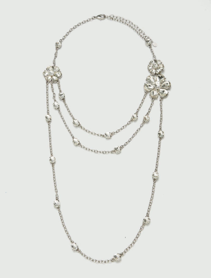 Marella Satira Floral Long Necklace in Crystal