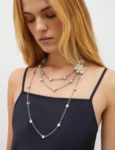 Marella Satira Floral Long Necklace in Crystal