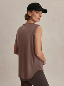 Varley Nolan Seamless Longline Tank in Coffee Quartz