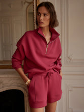 Load image into Gallery viewer, Varley Hawley Half-Zip Sweater in Raspberry
