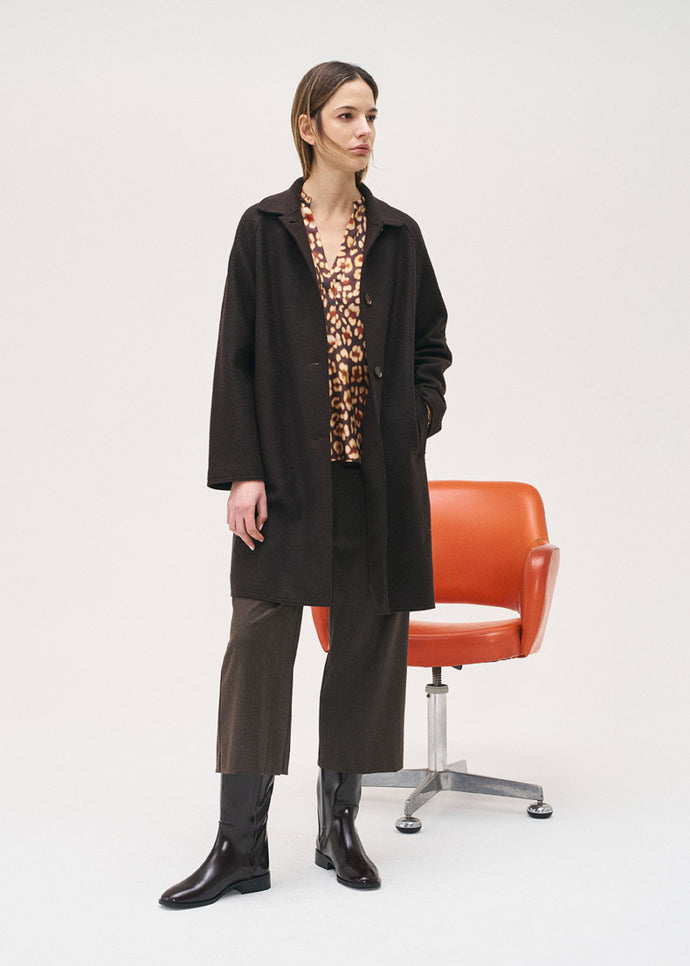 Rosso35 Crop Leg Trousers in Chocolate