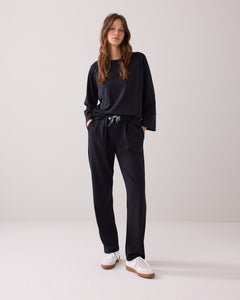 Summum Pin Stripe Sweater in Black