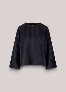 Summum Pin Stripe Sweater in Black