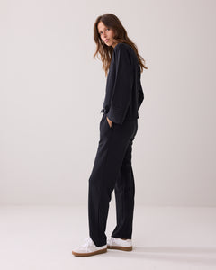 Summum Pin Stripe Sweater in Black