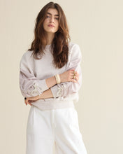 Load image into Gallery viewer, Summum Sweater with Cotton Sleeves in Ivory
