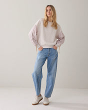 Load image into Gallery viewer, Summum Sweater with Cotton Sleeves in Ivory
