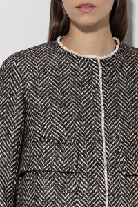 Luisa Cerano Herringbone Tweed Jacket