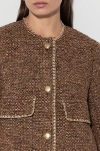 Luisa Cerano Tweed Jacket in Hazelnut