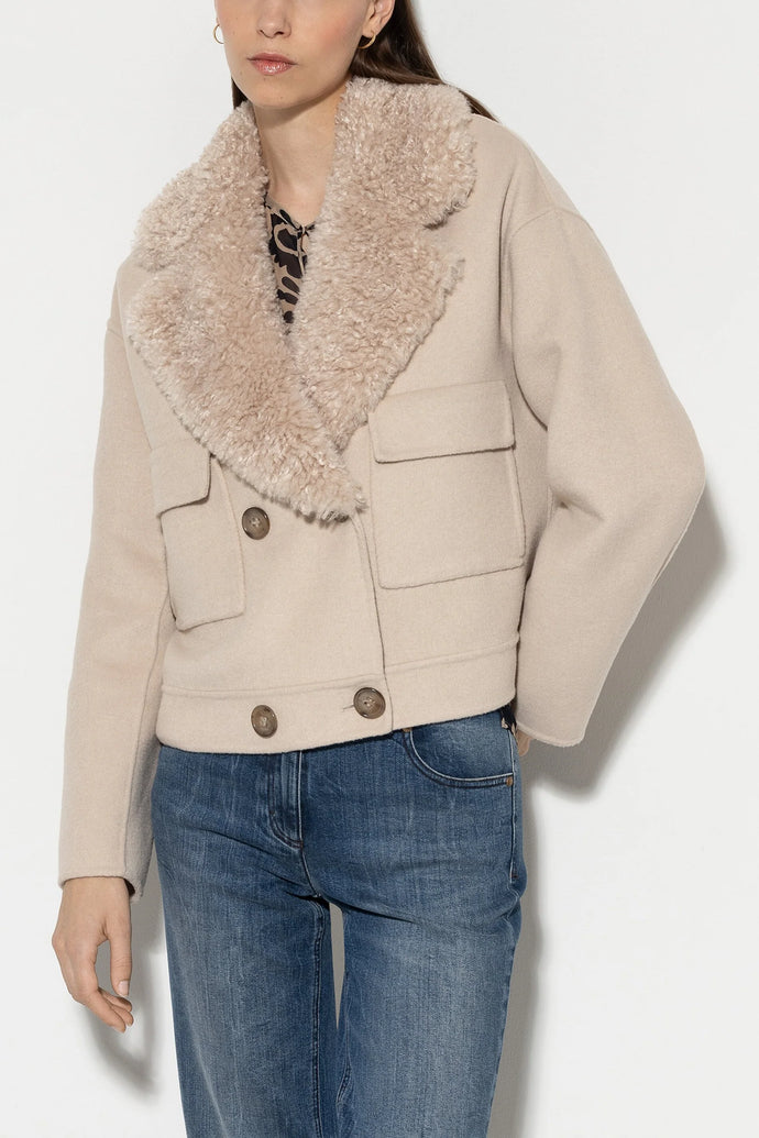 Luisa Cerano Double-Face Pea Coat in Blonde