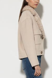 Luisa Cerano Double-Face Pea Coat in Blonde