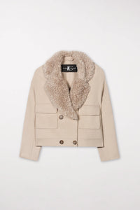 Luisa Cerano Double-Face Pea Coat in Blonde