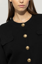 Load image into Gallery viewer, Luisa Cerano Knitted Blouson with Button Detail in Black
