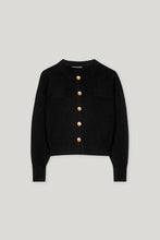 Load image into Gallery viewer, Luisa Cerano Knitted Blouson with Button Detail in Black
