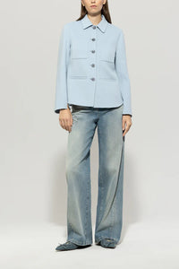 Luisa Cerano Double-Face Shirt Jacket in Sky Blue