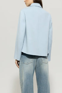 Luisa Cerano Double-Face Shirt Jacket in Sky Blue